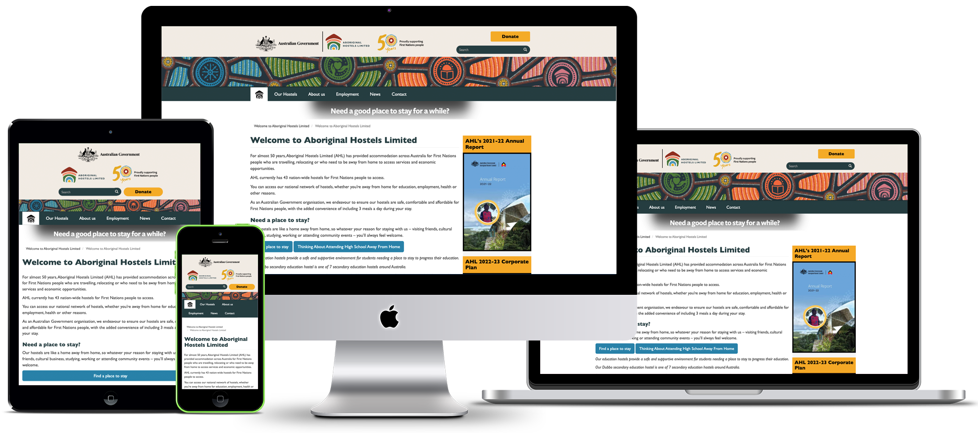 Aboriginal Hostels Limited Website