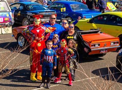 Hundreds dress in superhero costumes for the annual Classic Cruise. Photo: Superheroes ACT.