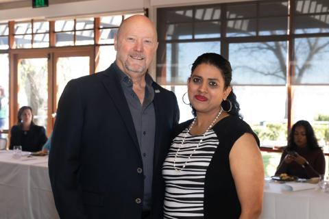 OPC managing director Brett Norton with Charanya Sampath from Crayon, the Microsoft partner for the recent Clients of the Round Table event. Photo: Michelle Kroll.